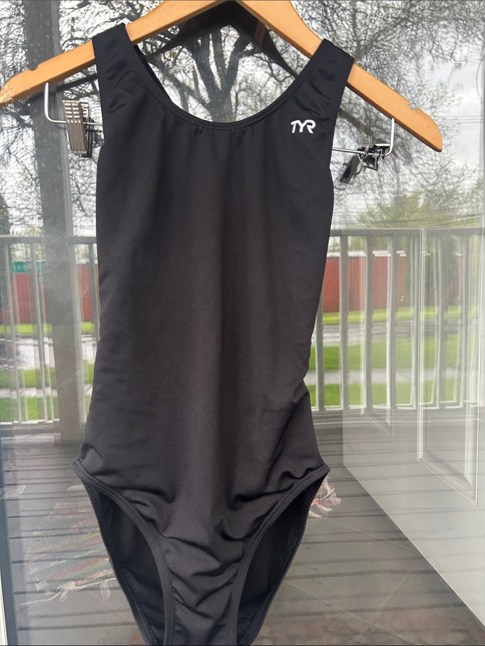 TYR Black Athletic Scoop-Back One-Piece
